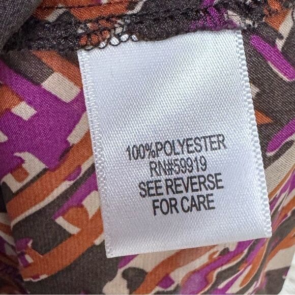 Orange, black, purple and tan Geometric blouse by Apt 9 size medium - Picture 7 of 7